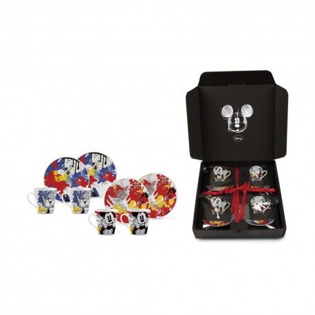 Coffret avec 4 tasses espresso Mickey and Donald