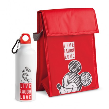 Gourde alu Mickey 500 ml + Sac isotherme Mickey