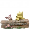 Pooh and Piglet on a Log Figurine
