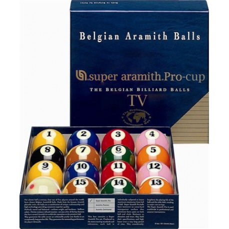 Set 16 billes Super Aramith US TV Pro-cup 57,2mm
