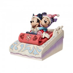 Sledding Sweethearts - Mickey & Minnie Sledding Figurine