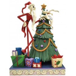 Decking the Halls - Santa Jack with Zero by Tree Figurine
